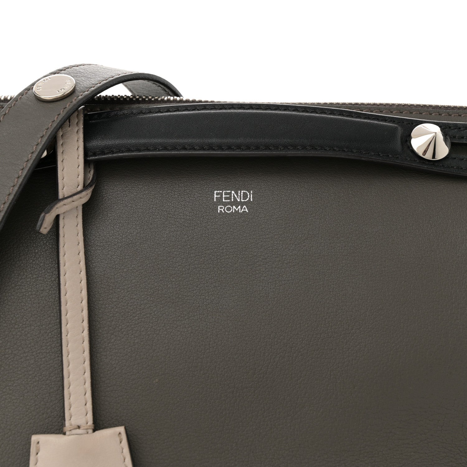 Fendi Vitello Dolce 4 Color Medium By The Way Boston Bag Carbone Grigio Polvere Multicolor 9 of 12