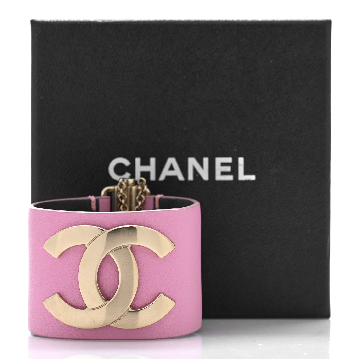 Chanel Calfskin CC Wide Cuff Pink 5 of 5