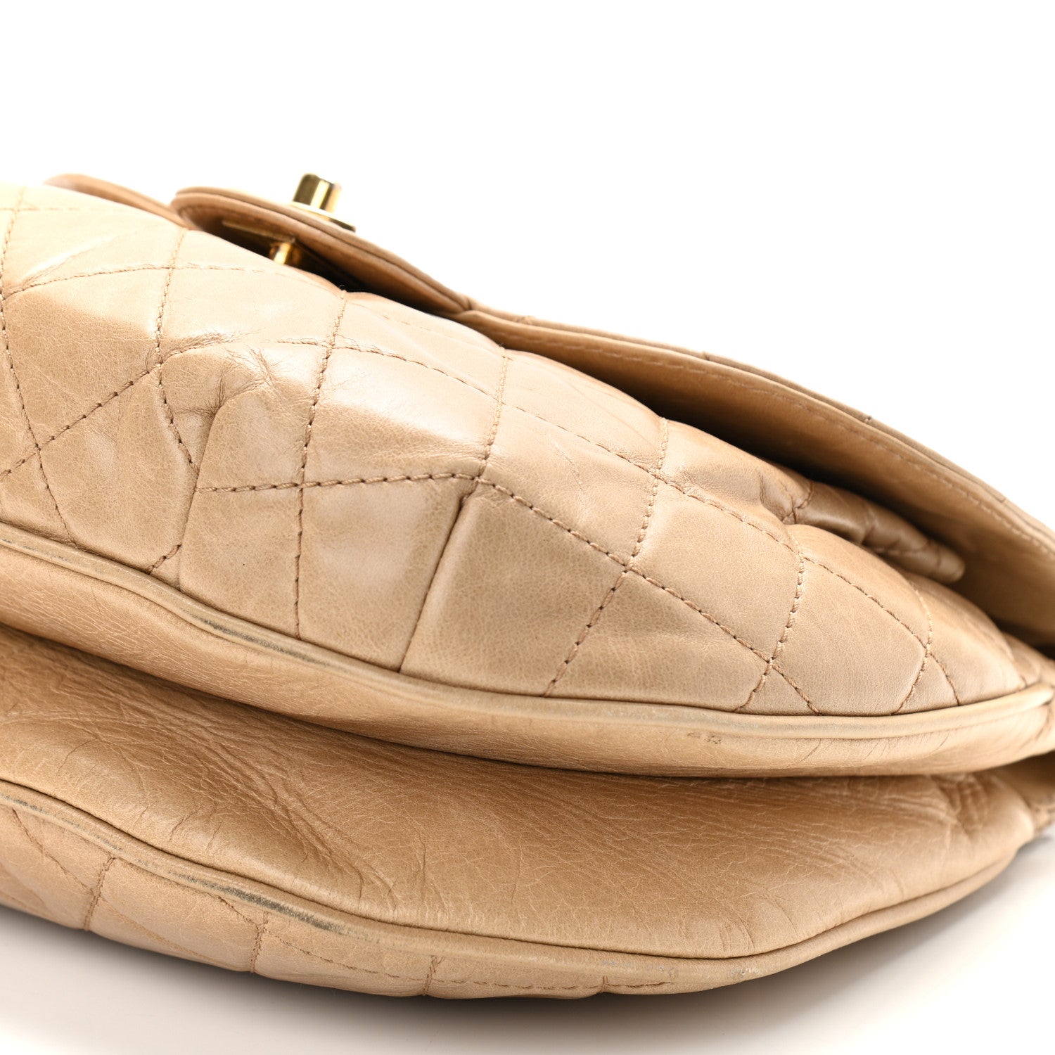 Chanel Glazed Calfskin Quilted Medium Bubble CC Flap Beige 10 of 12