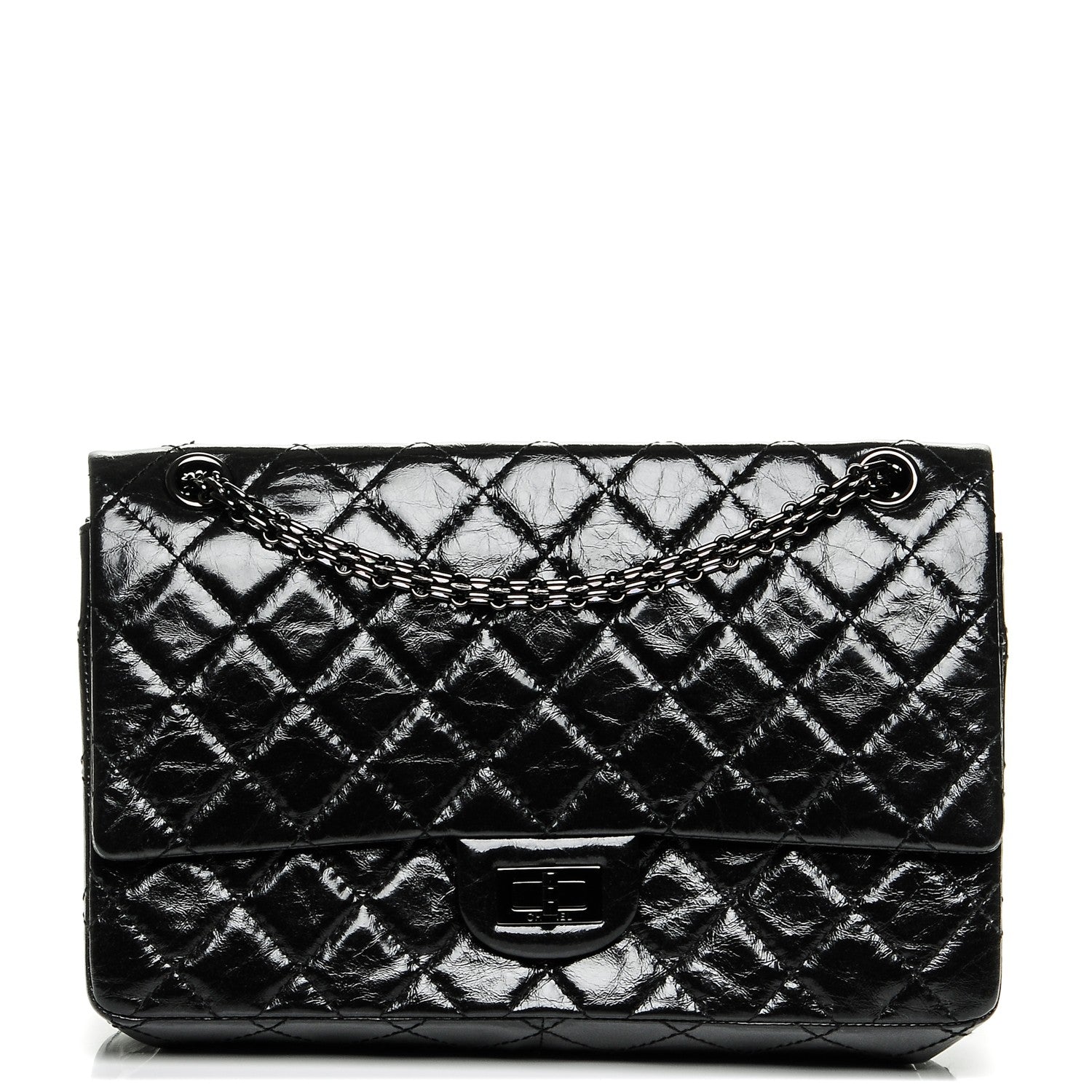 Chanel Glazed Calfskin Quilted 2.55 Reissue 226 Flap So Black 1 of 7