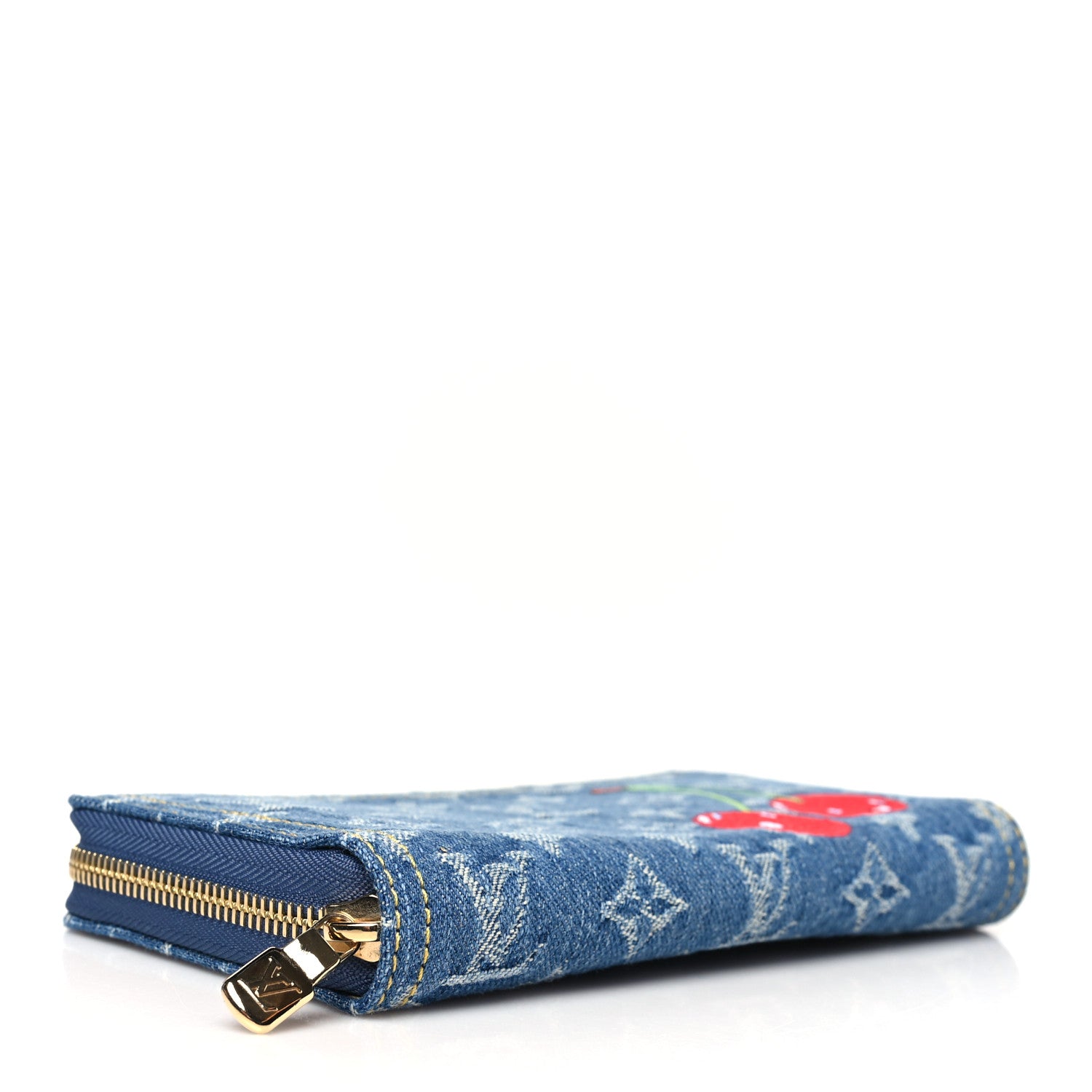 Louis Vuitton LV X TM Monogram Denim Cerises Zippy Wallet Blue 4 of 8