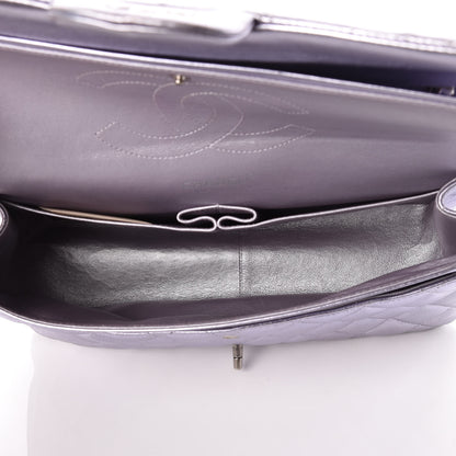 Chanel Metallic Lambskin Quilted Jumbo Double Flap Light Purple 7 of 10