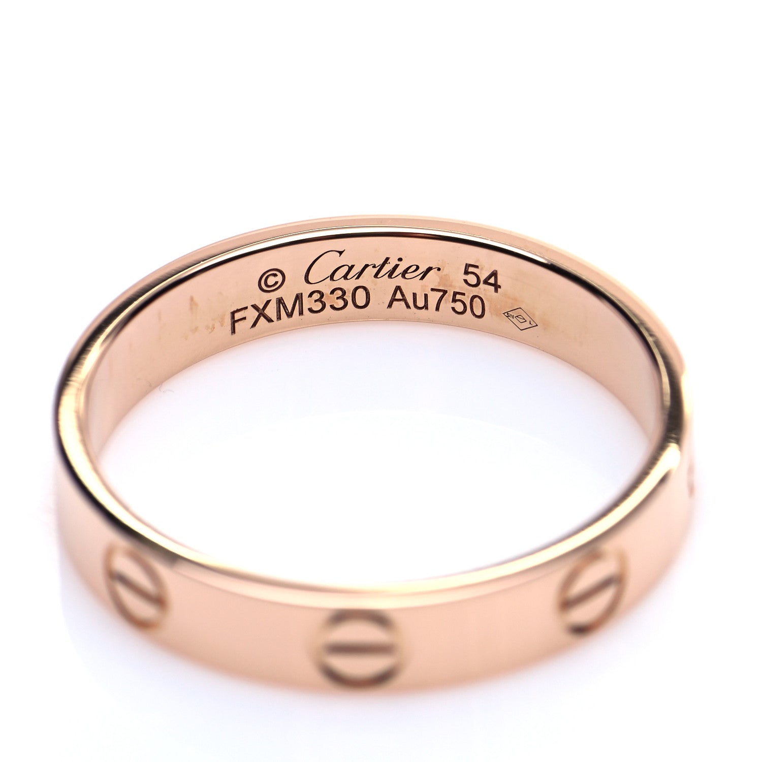 Cartier 18K Pink Gold 3.5mm LOVE Wedding Band Ring 54 6.75 4 of 6