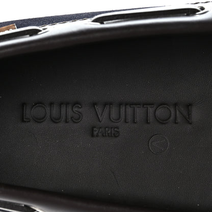 Louis Vuitton Suede Mens Arizona Car Shoe Moccasin Loafers 7 Marine 7 of 7