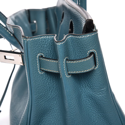 Hermes Taurillon Clemence Birkin 30 Blue Jean 27 of 35