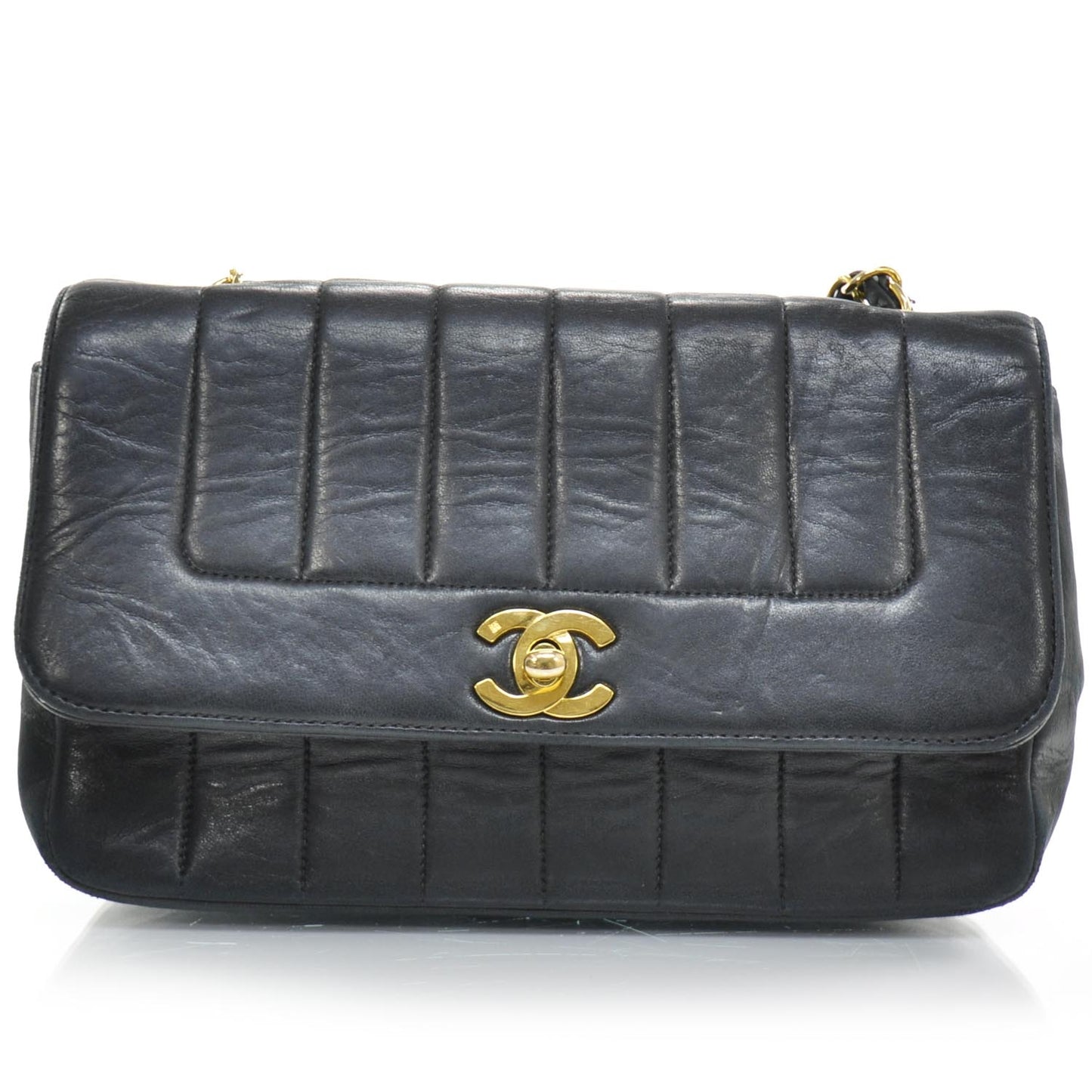 Lambskin Quilted Small Flap Black GHW