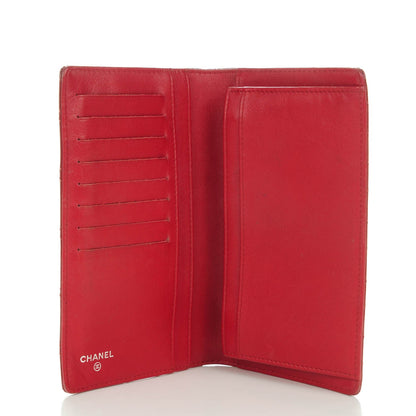Chanel Patent Quilted Brilliant Yen Wallet Red 5 of 10