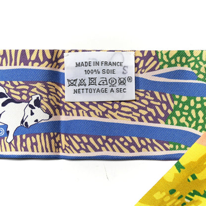 Hermes Silk En Liberte Twilly Jaune Vif Bleu Rouge 2 of 4