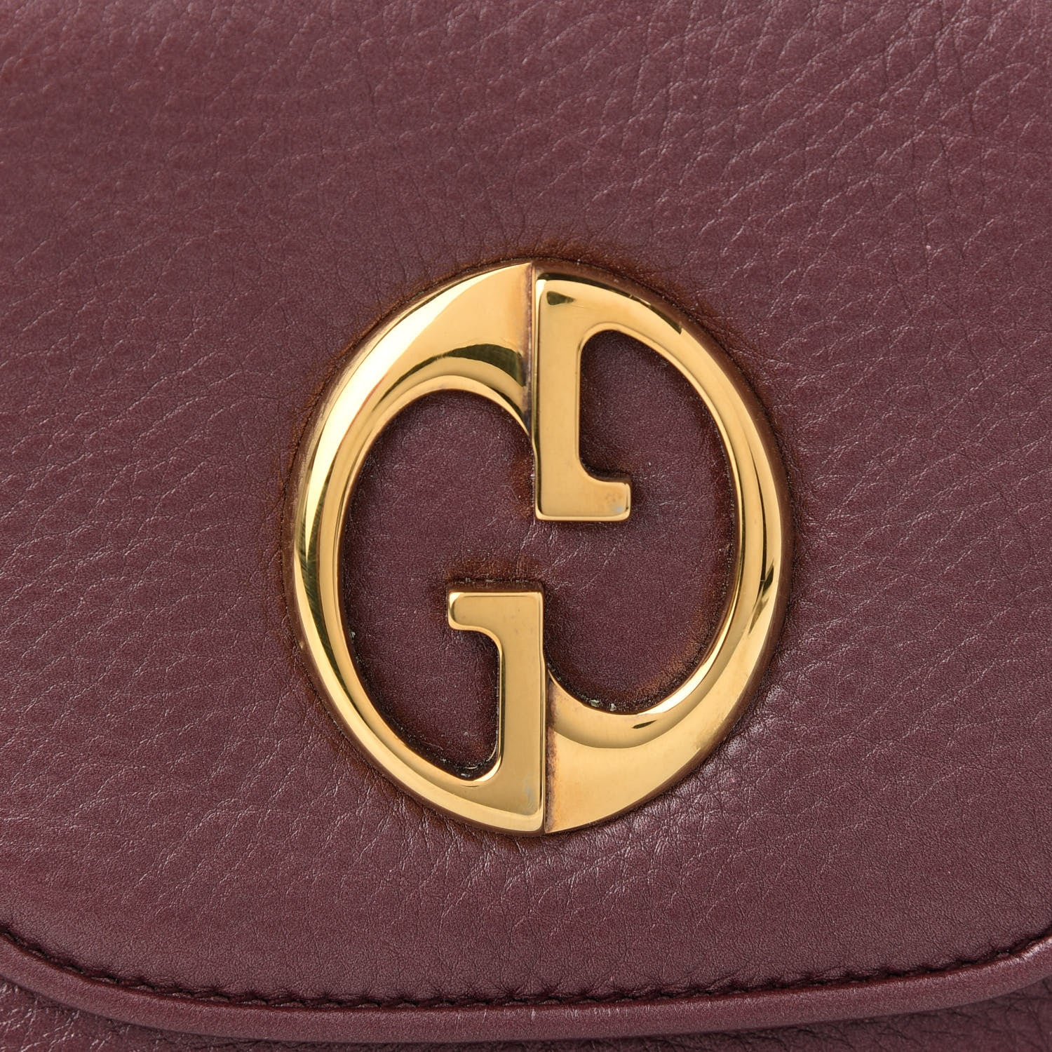 Gucci Metallic Pebbled Calfskin Small 1973 Chain Shoulder Bag Classic Burgundy 10 of 10