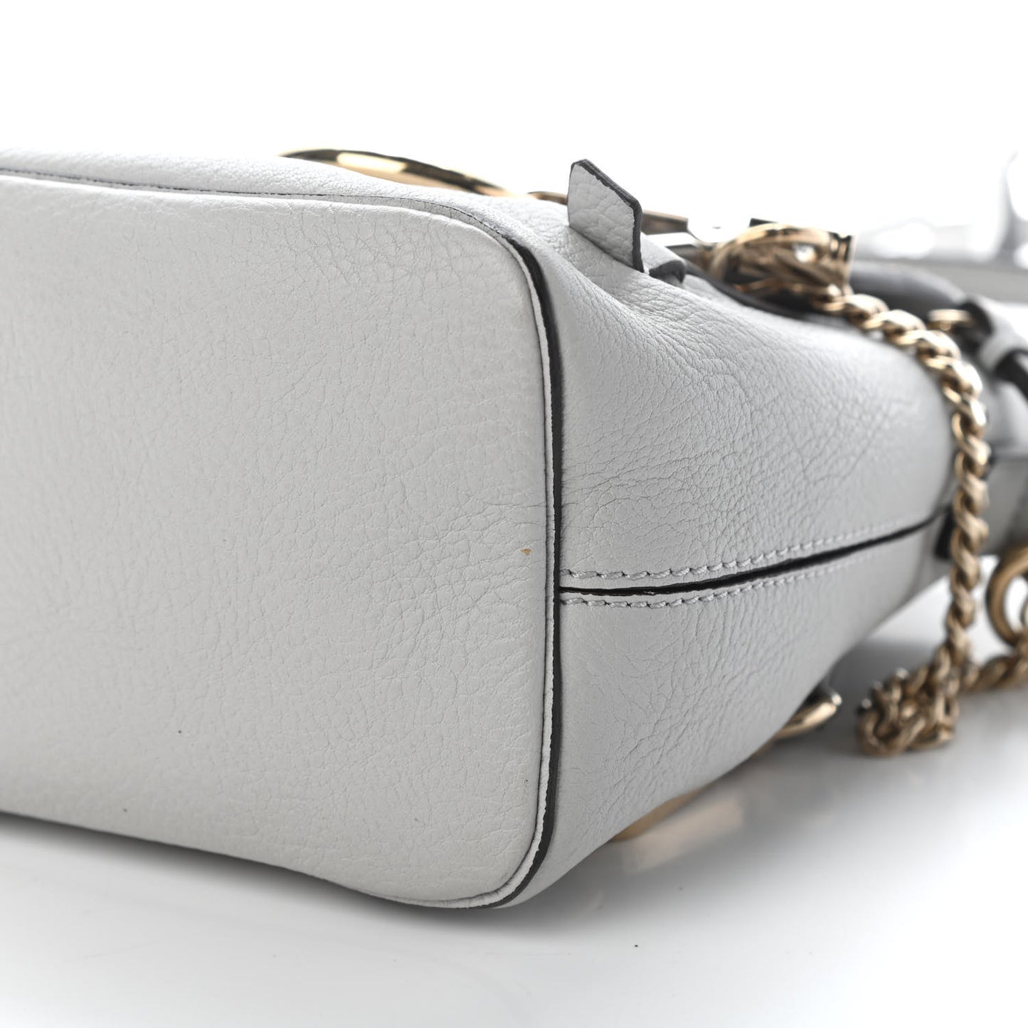 Suede Calfskin Mini Faye Backpack Airy Grey