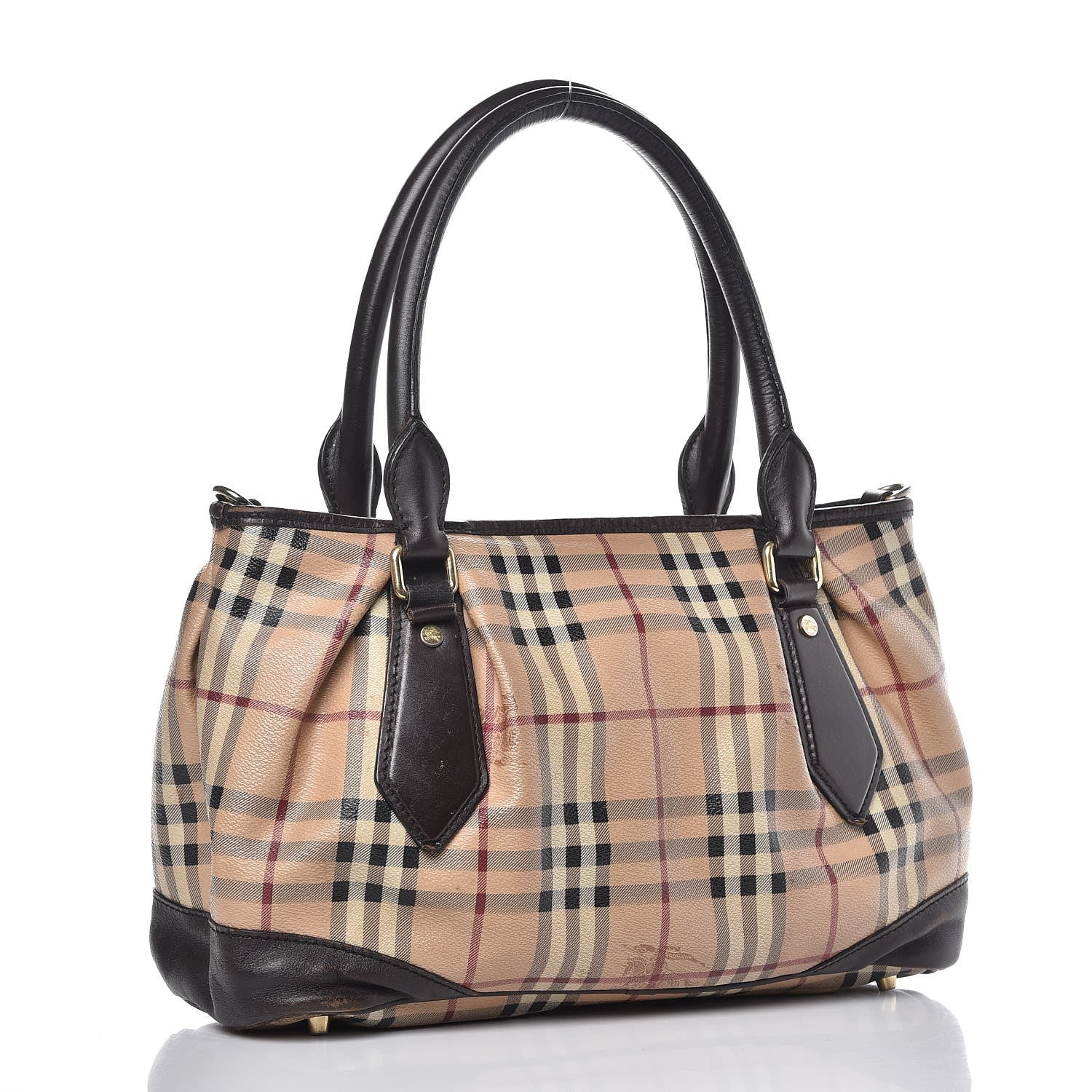 Burberry Haymarket Check Medium Heathcliff Tote Chocolate 3 of 23