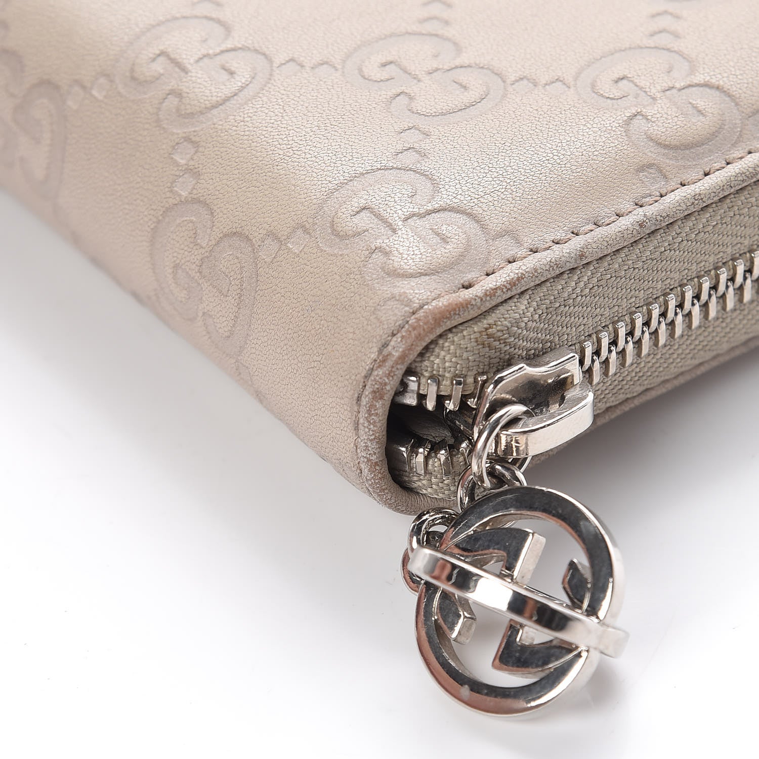 Gucci Guccissima Large Twins Zip Around Wallet White 14 of 17