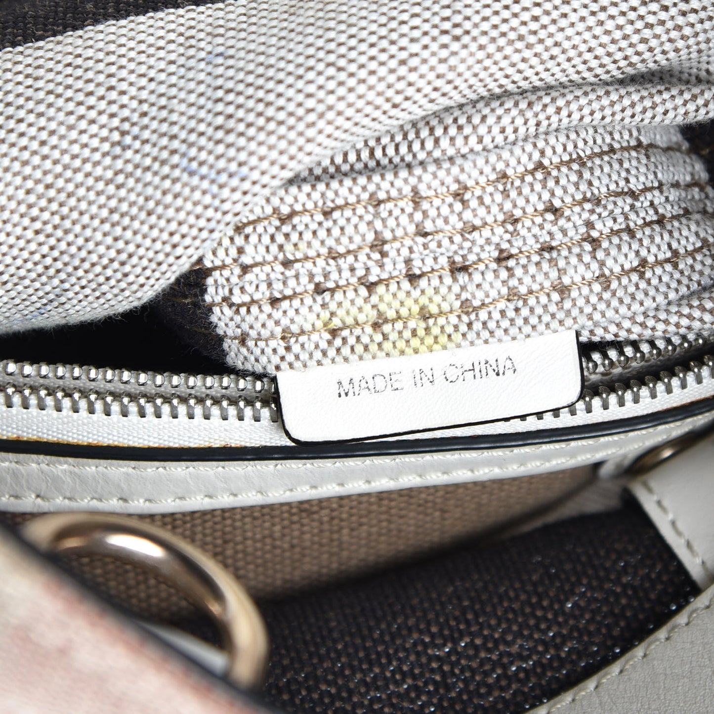 Canvas Mega Check Medium Ashby Hobo White