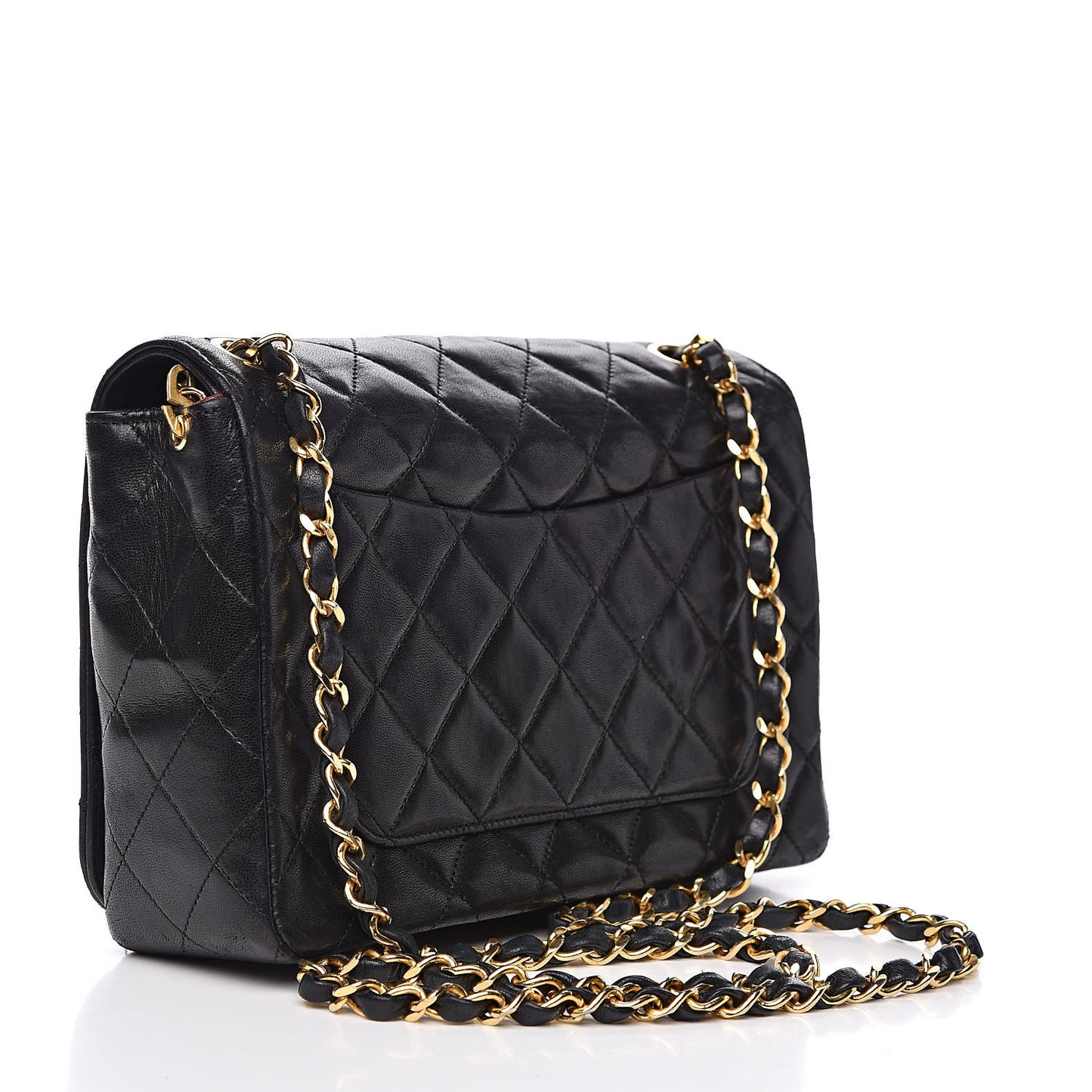 Lambskin Quilted Small Single Flap Black