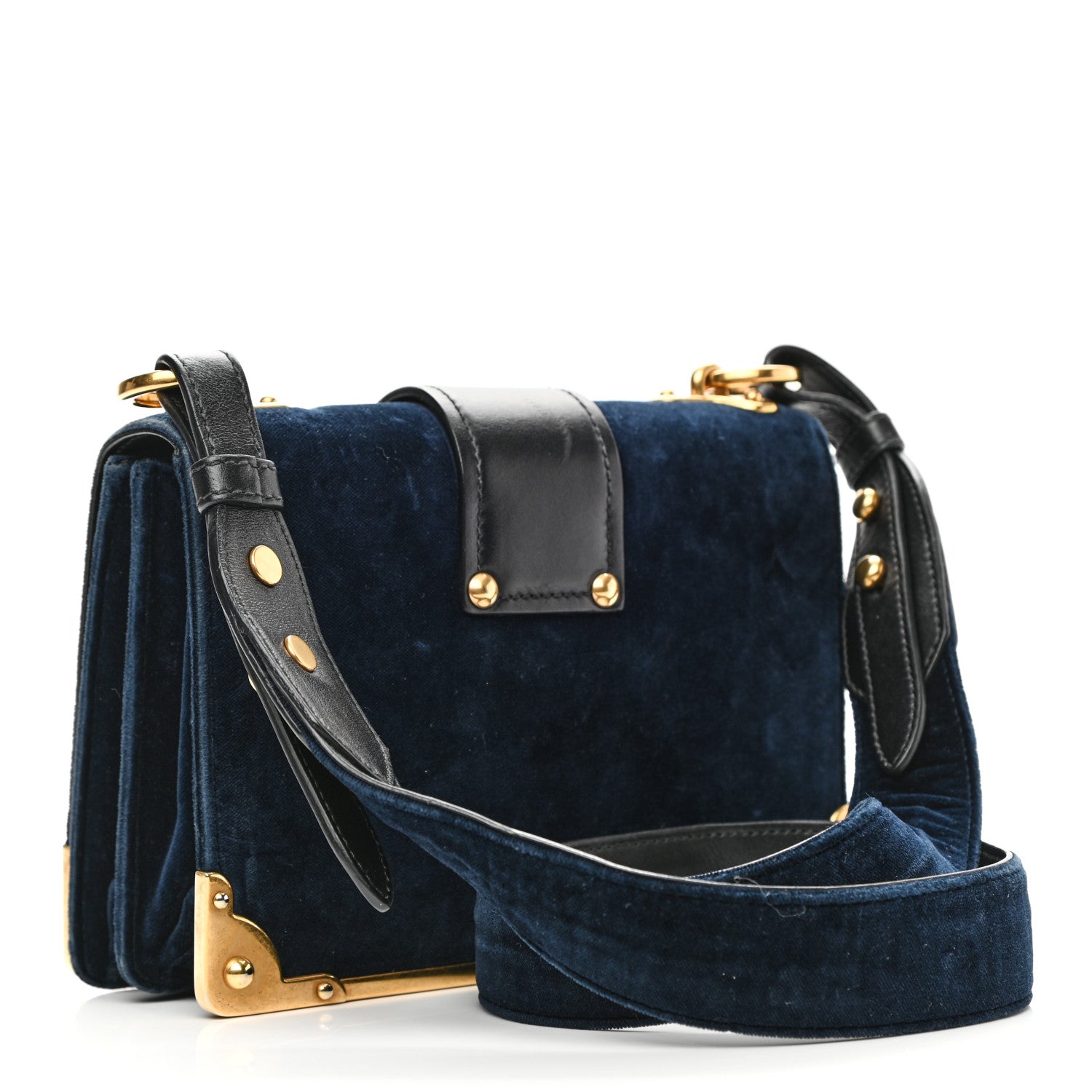 Prada Velvet City Calfskin Cahier Bag Zaffiro Black 3 of 11