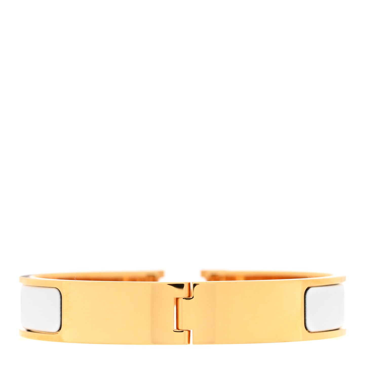 Enamel Narrow Clic Clac H Bracelet GM White