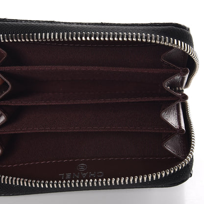 Chanel Caviar Chevron Quilted Zip Coin Purse Black 5 of 9