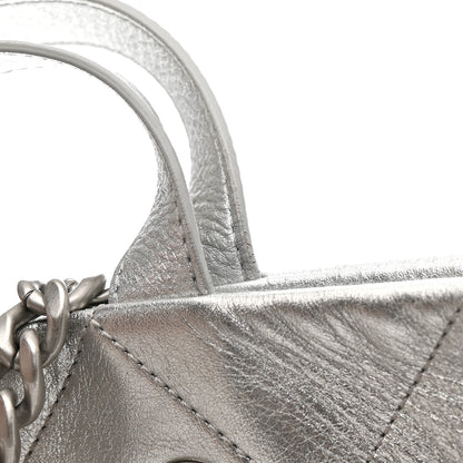Chanel Metallic Calfskin Stitched CC Club Monaco Tote Silver 12 of 12