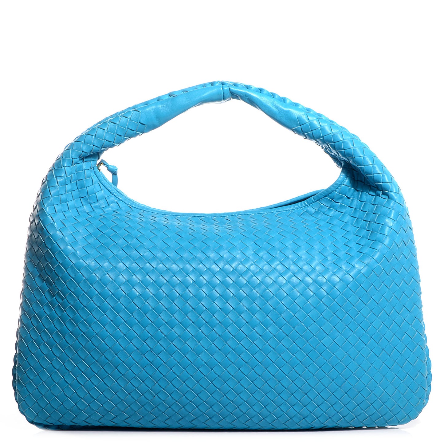 Nappa Intrecciato Large Veneta Hobo Azure