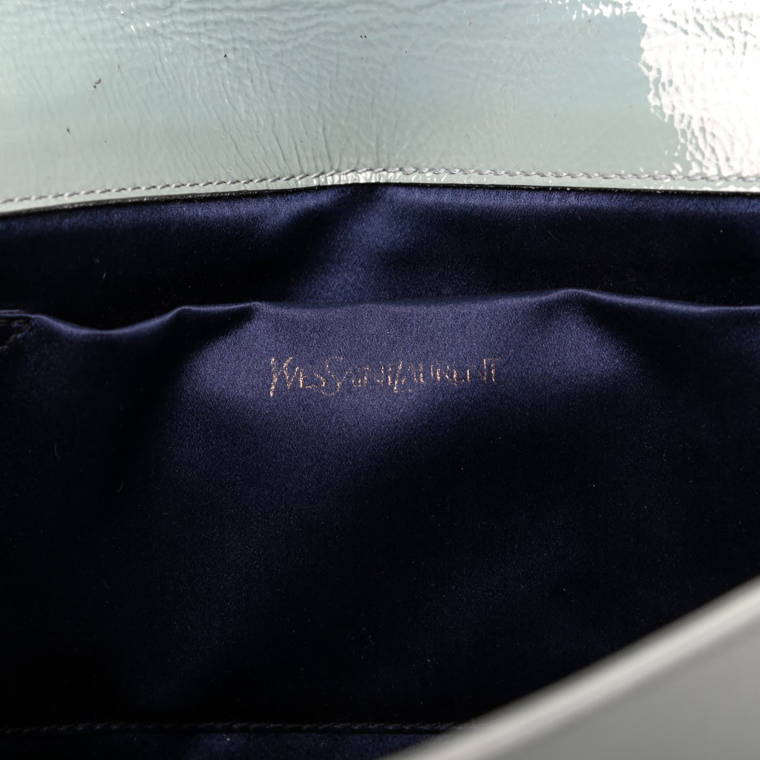 Saint Laurent Textured Patent Large Belle De Jour Clutch Light Blue 8 of 9