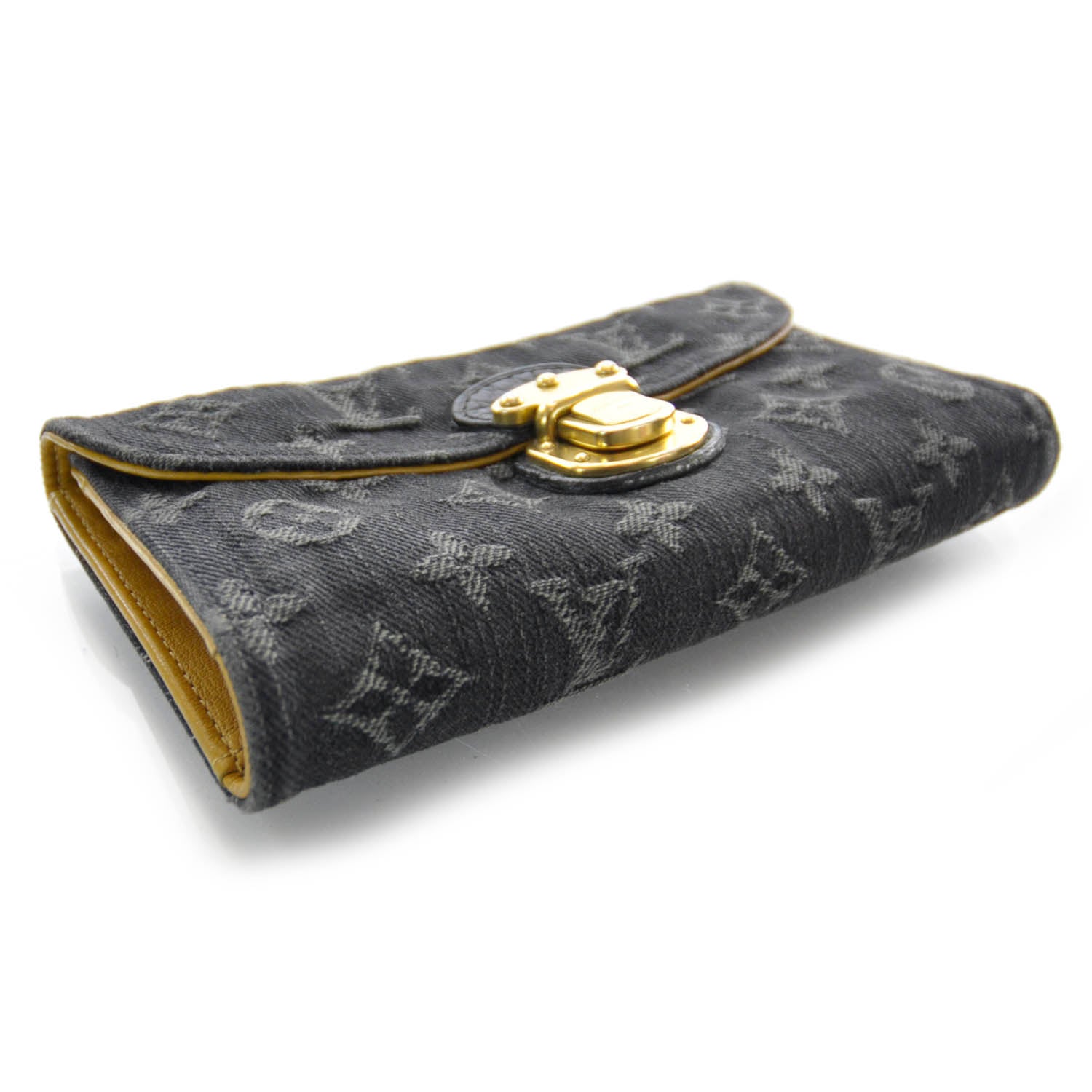 Louis Vuitton Denim Amelia Wallet Black 3 of 5