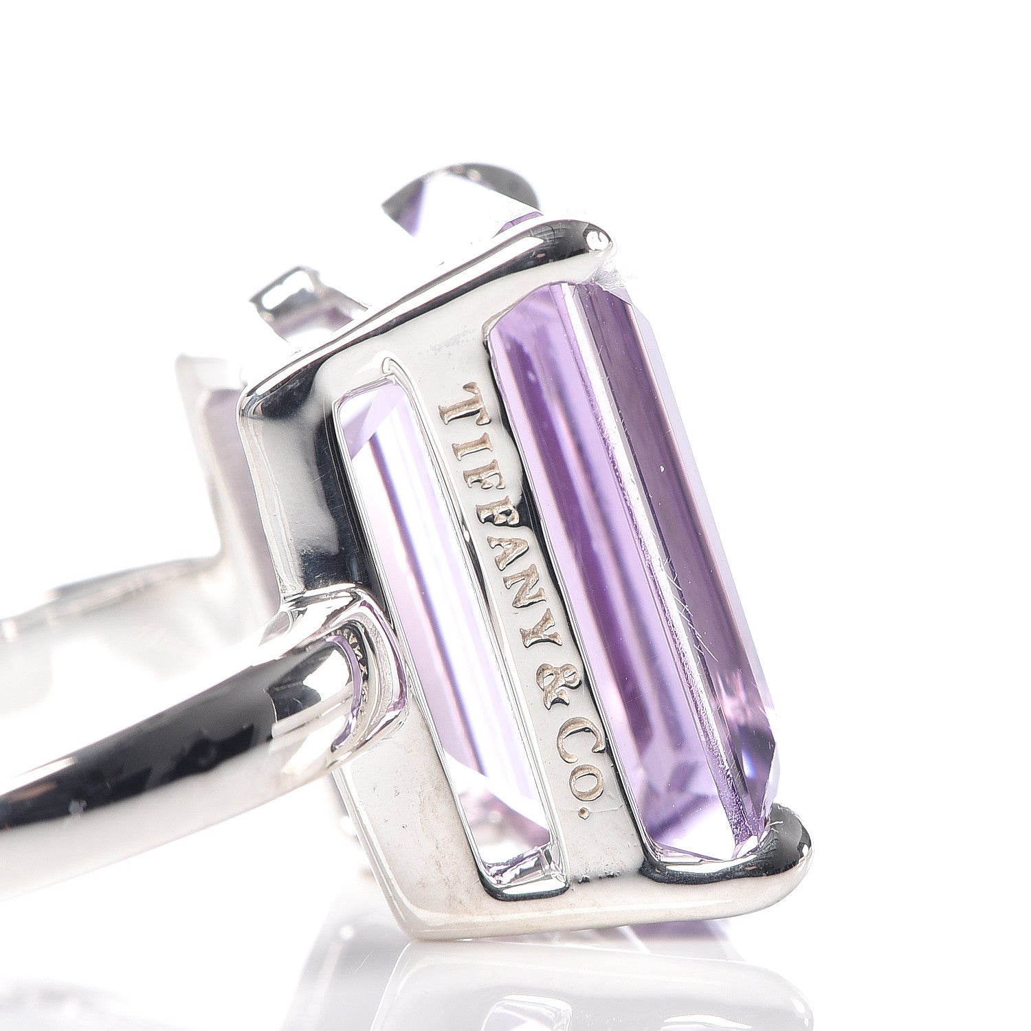 Tiffany Sterling Silver Amethyst Sparklers Cocktail Ring 56 7.5 6 of 7