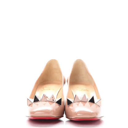 Christian Louboutin Patent Pyramidam 45 Pumps 37 Nude 2 of 8