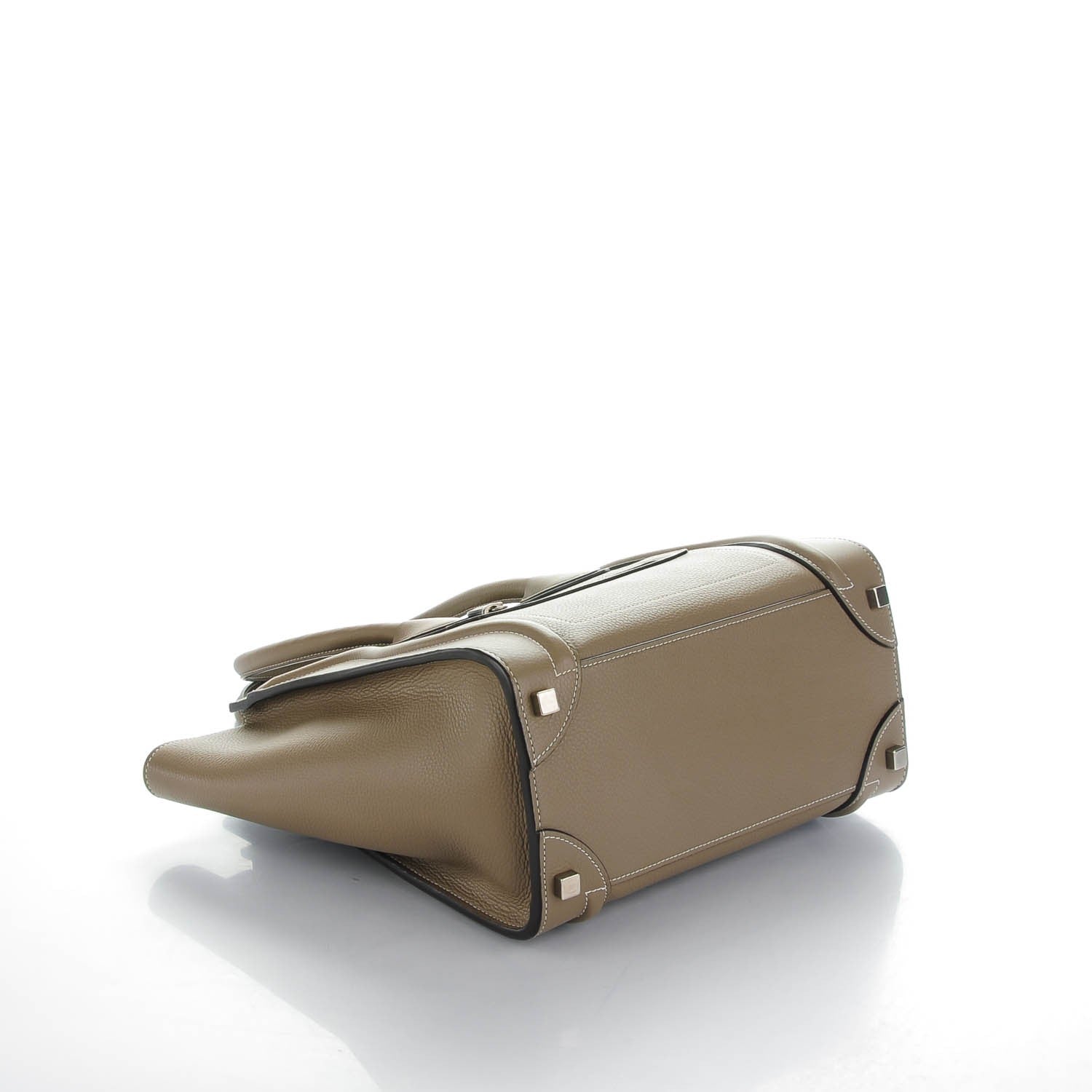 Celine Drummed Calfskin Micro Luggage Souris 4 of 9