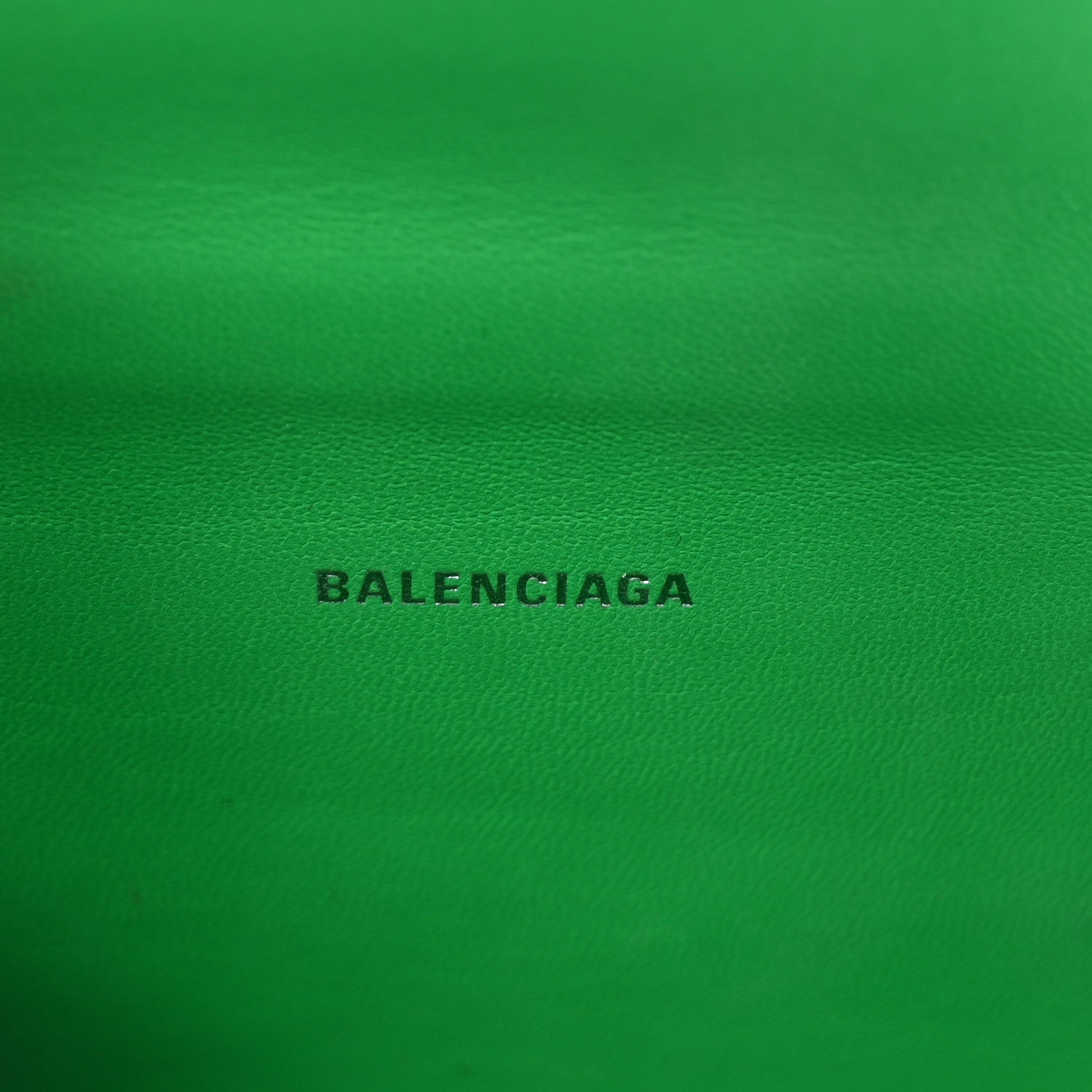Balenciaga Shiny Calfskin Tonal B Crocodile Embossed Hourglass Top Handle Bag XS Vivid Green 6 of 10
