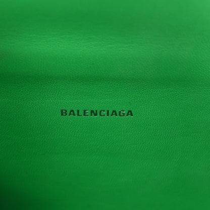 Balenciaga Shiny Calfskin Tonal B Crocodile Embossed Hourglass Top Handle Bag XS Vivid Green 6 of 10