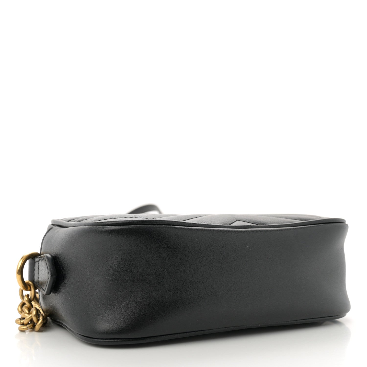 Gucci Calfskin Matelasse Mini GG Marmont Chain Shoulder Bag Black 4 of 12