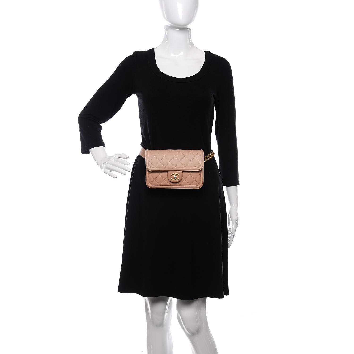 Chanel Caviar Quilted Sunset On The Sea Waist Bag Beige 2 of 9