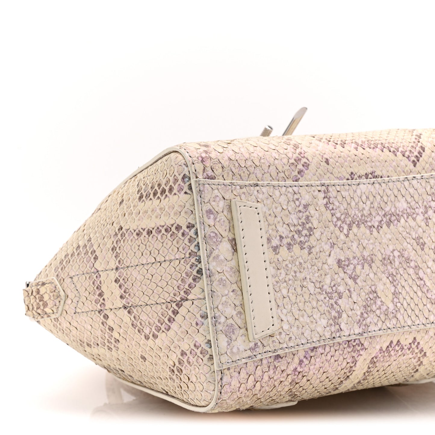 Snakeskin Mini Lock Antigona Shoulder Bag Dusty Gold