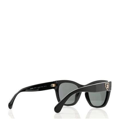 Chanel Acetate Square CC Heart Sunglasses 5478-A Black 4 of 9