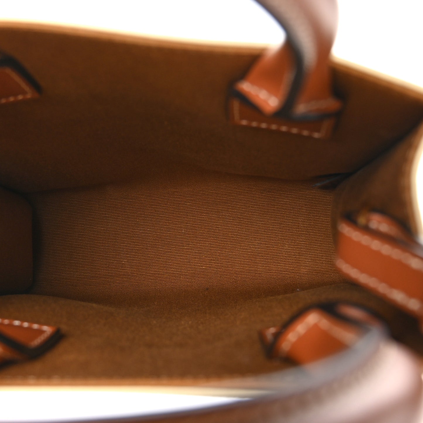 Triomphe Canvas Calfskin Mini Vertical Cabas White