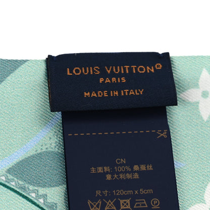 Louis Vuitton Silk LV Star Sign Pisces BB Bandeau Vert d'eau 4 of 4