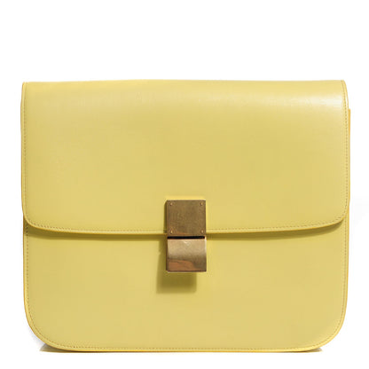 Celine Smooth Calfskin Large Classic Box Flap Bag Fluo Yellow 1 of 8