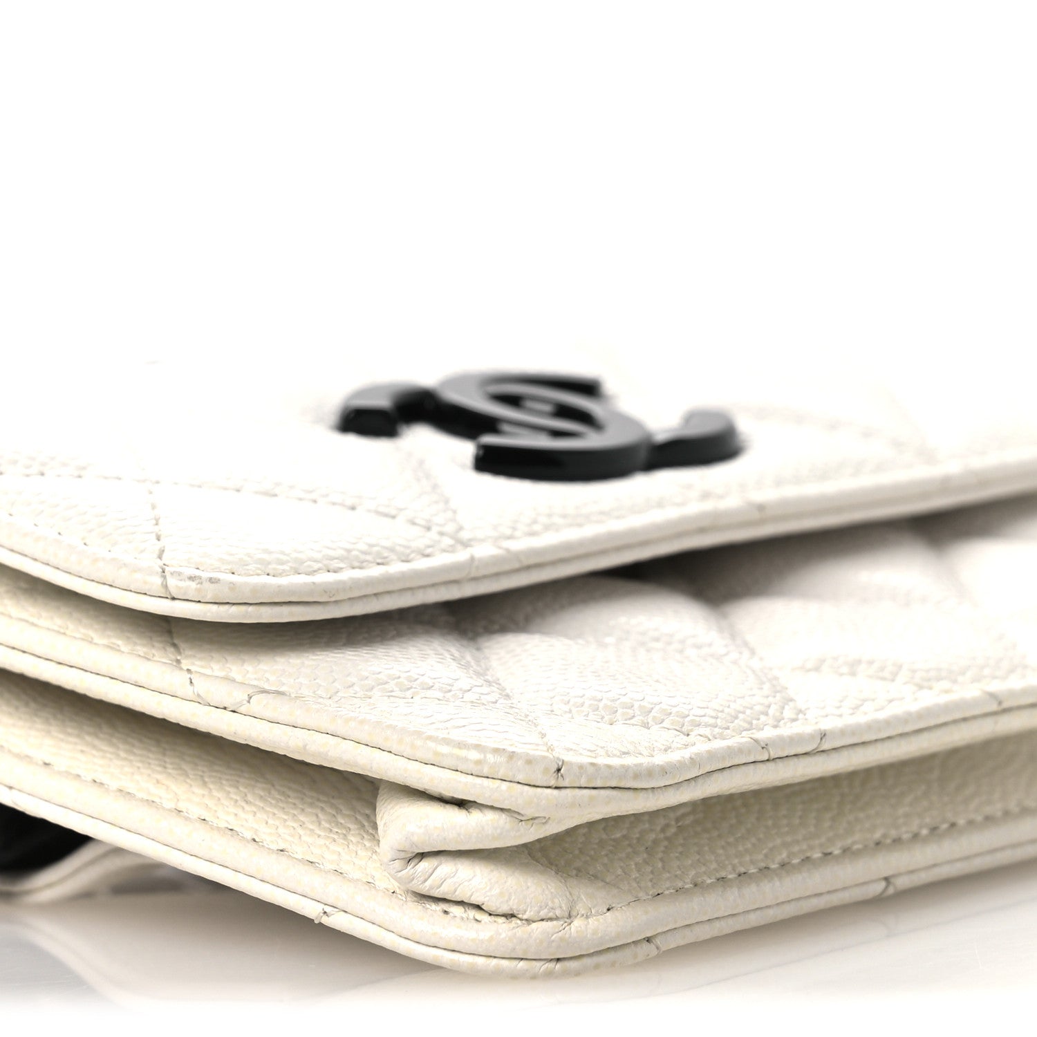 Chanel Caviar Quilted My Everything Belt Flap Card Holder White 10 of 12