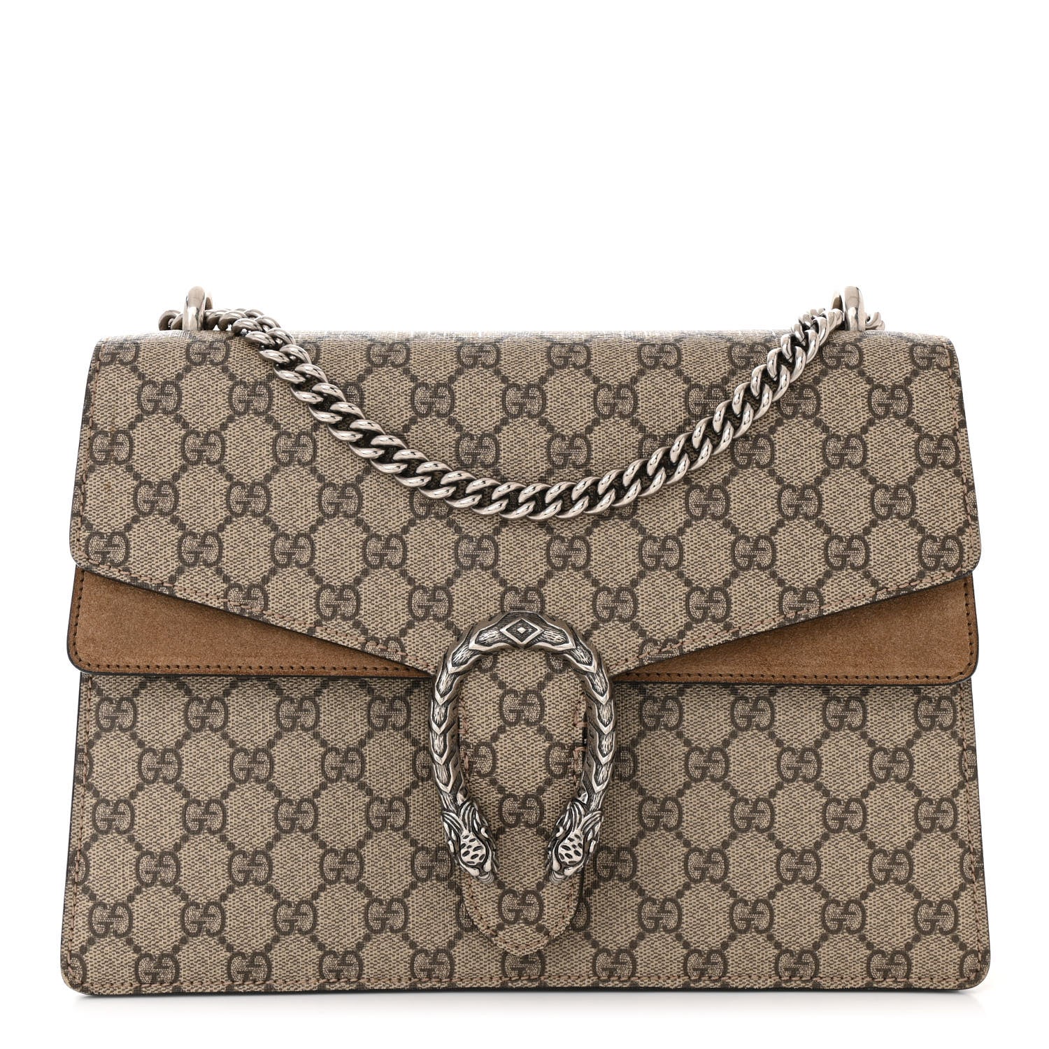 Gucci GG Supreme Monogram Medium Dionysus Shoulder Bag Taupe 1 of 10