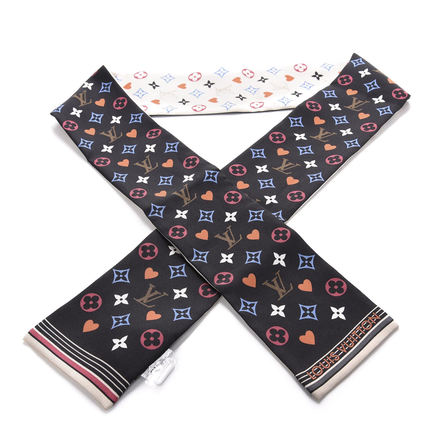 Louis Vuitton Silk Game On Bandeau Black White 1 of 3
