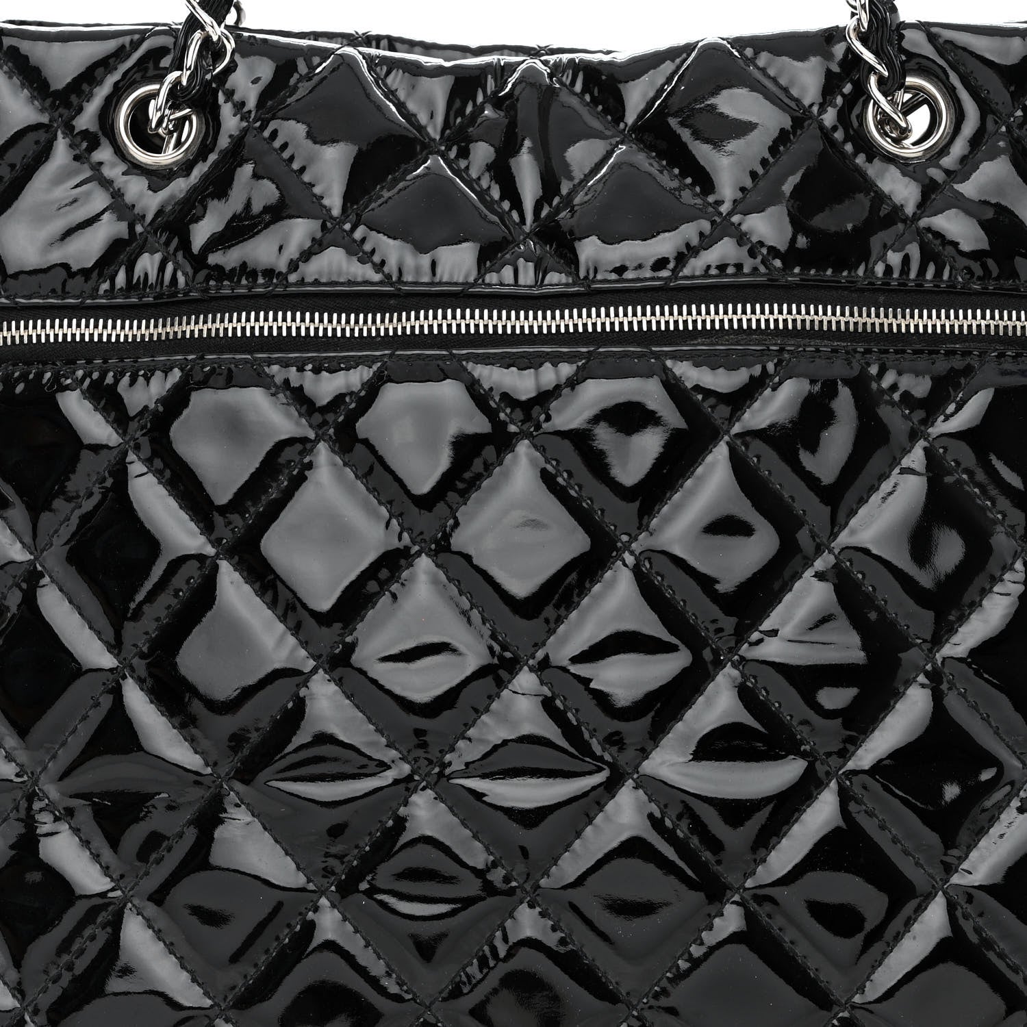 Chanel Patent Quilted Chic and Glitter Large Tote Black 8 of 10