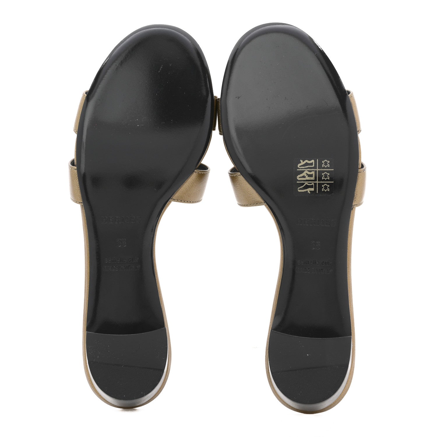 Hermes Metallic Madame Calfskin Oasis Sandals 38 Bronze 6 of 12