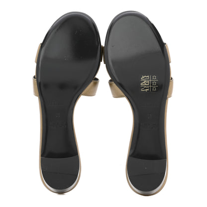 Hermes Metallic Madame Calfskin Oasis Sandals 38 Bronze 6 of 12