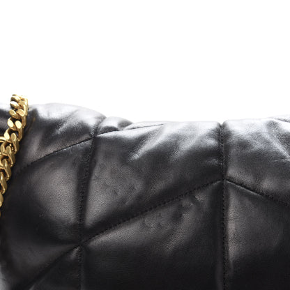 Saint Laurent Lambskin Quilted Medium Loulou Puffer Monogram Chain Satchel Black 11 of 12