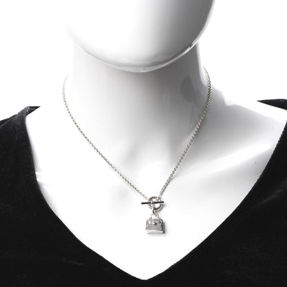 Hermes Sterling Silver Birkin Amulette Pendant Necklace 2 of 5