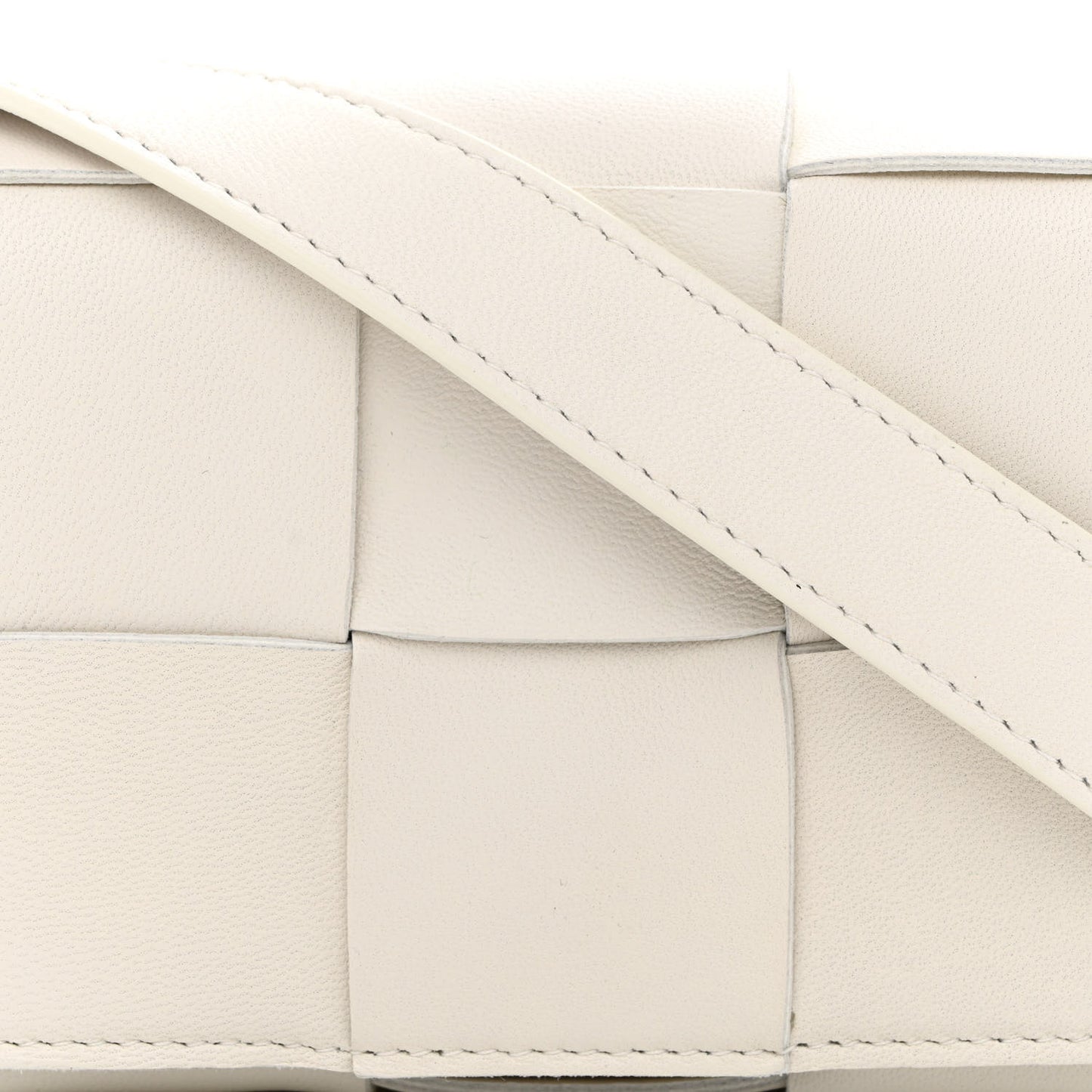 Lambskin Maxi Intrecciato Extra Mini Cassette Crossbody Bag White
