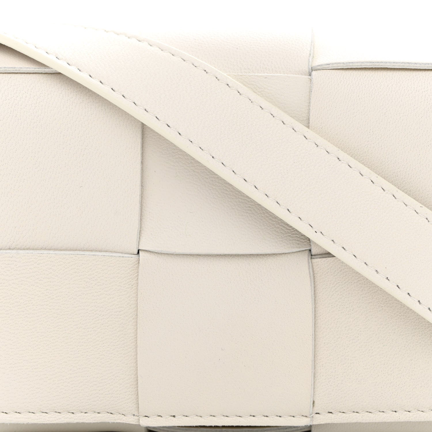 Bottega Veneta Lambskin Maxi Intrecciato Extra Mini Cassette Crossbody Bag White 7 of 9