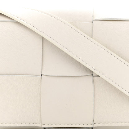 Bottega Veneta Lambskin Maxi Intrecciato Extra Mini Cassette Crossbody Bag White 7 of 9