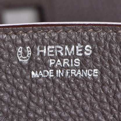 Hermes Togo Horeshoe Birkin 35 Etain Gris Perle 23 of 37