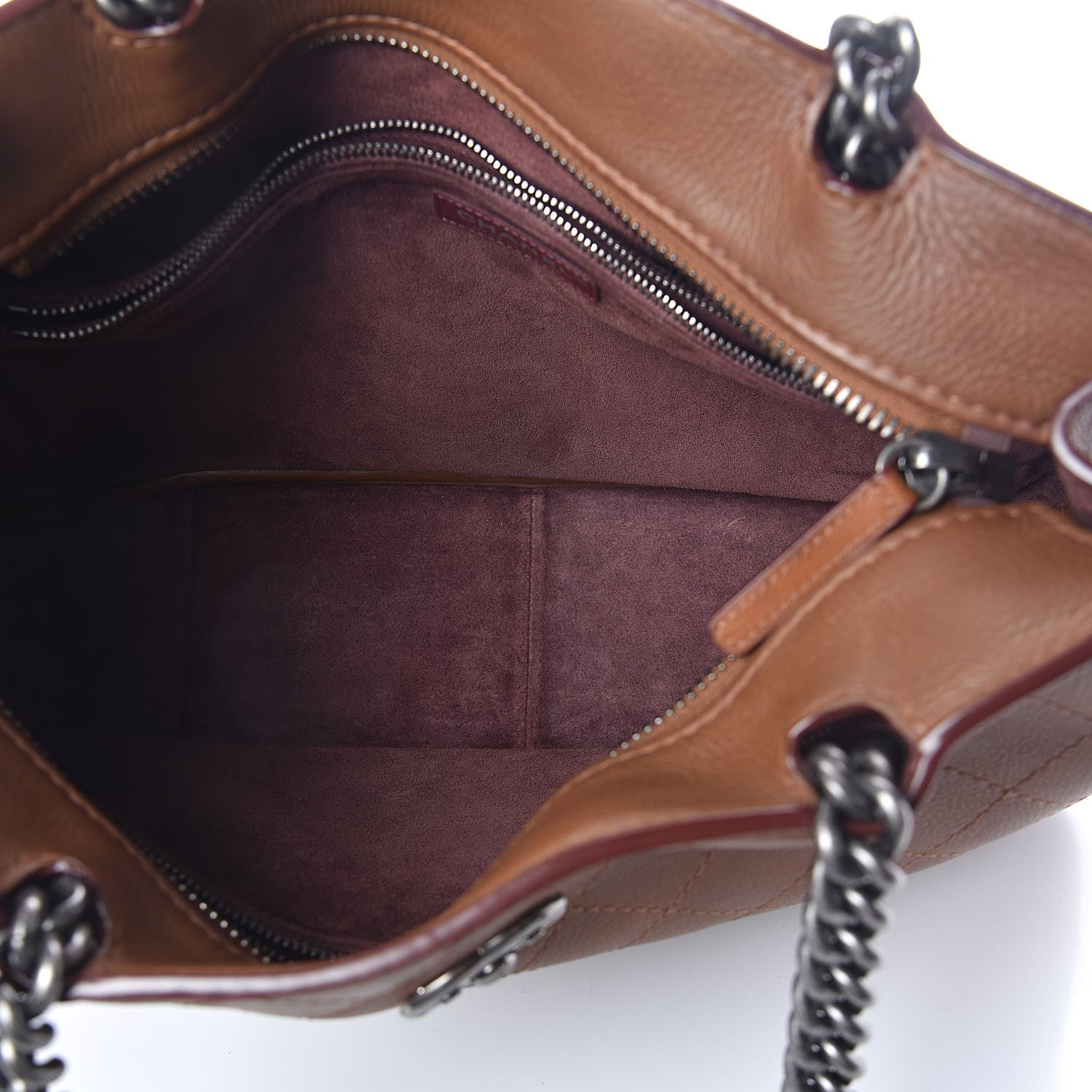 Chanel Calfskin Stitched Shopping Tote Brown 5 of 10